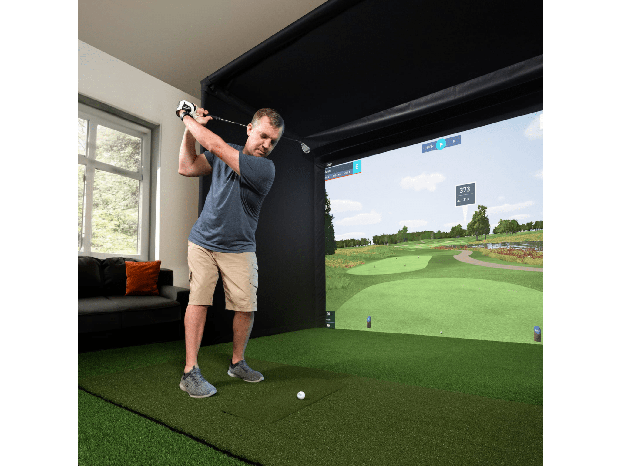 Carl's Place PRO Golf Simulator Enclosure Kit with Impact Screen by Carl's Place for Home and Indoor Golf Simulators