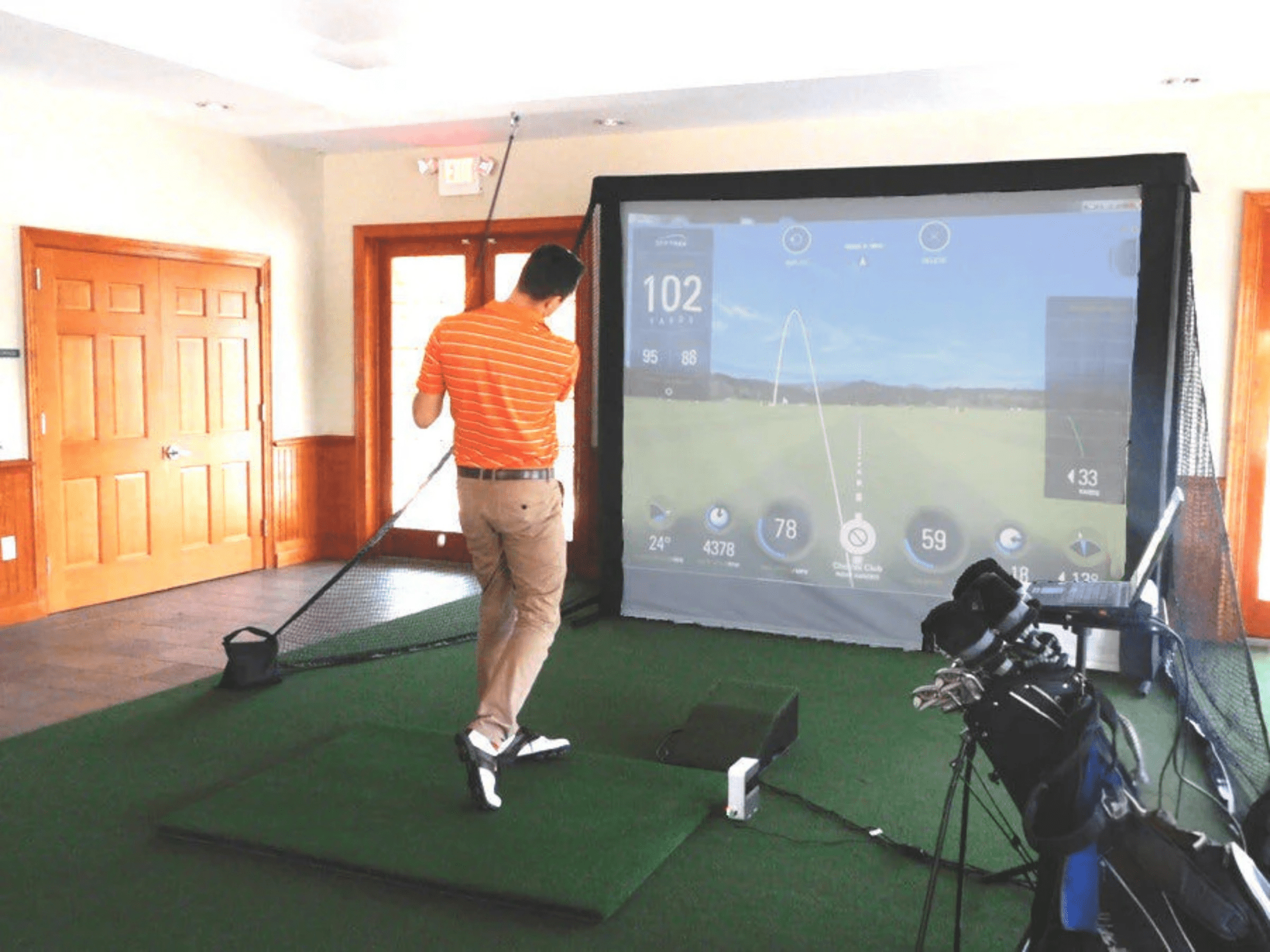 MicroBay Golf Simulator Enclosure by AllSportSystems for Home and Indoor Golf Simulators