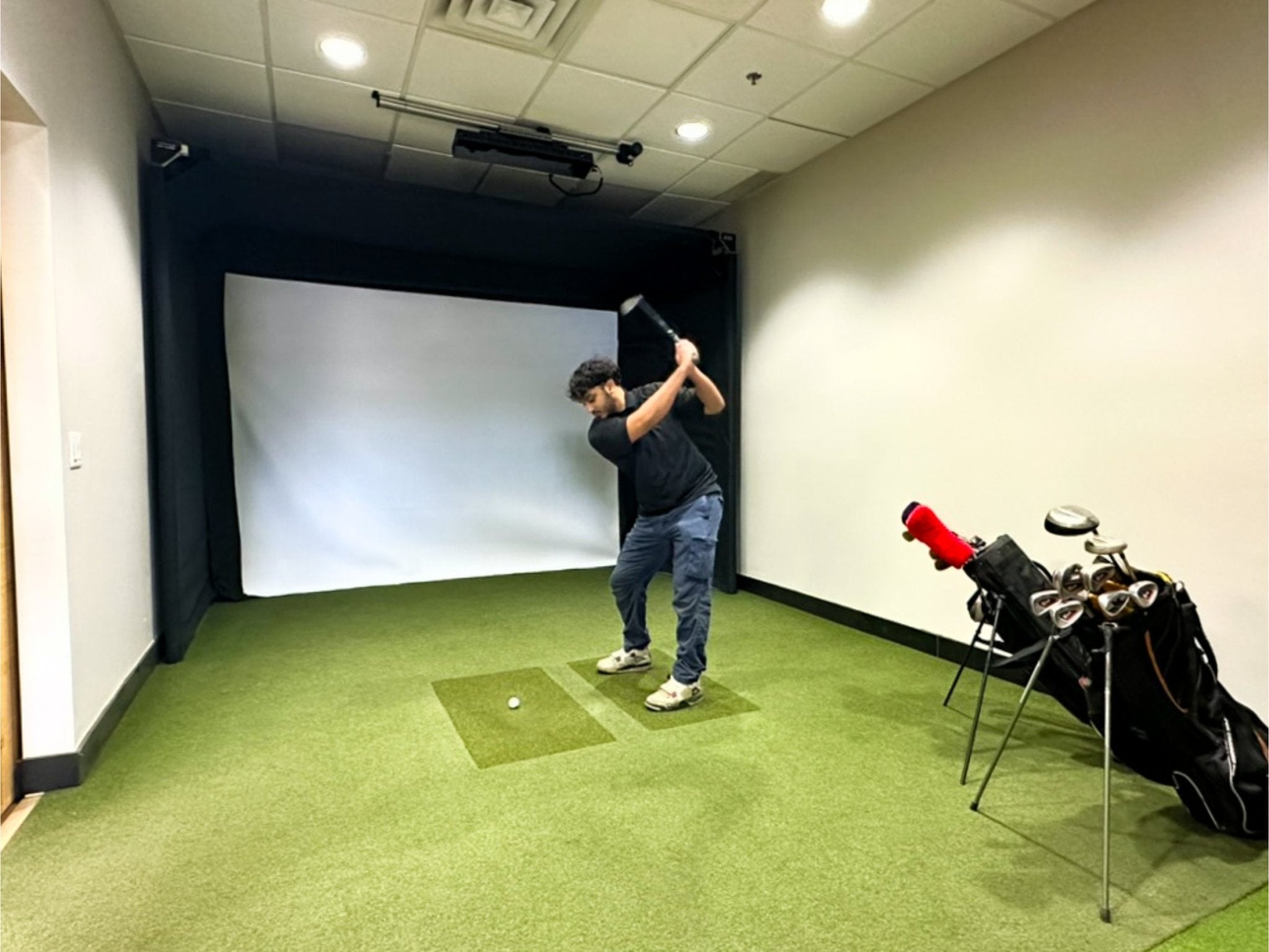 Parlour Series Golf Simulator Enclosure by SportScreen for Home and Indoor Golf Simulators