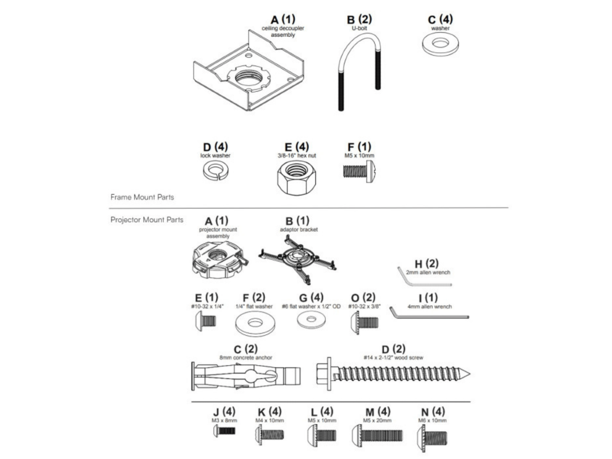 Projector Frame - Mount Kit by Carl's Place for Home and Indoor Golf Simulators
