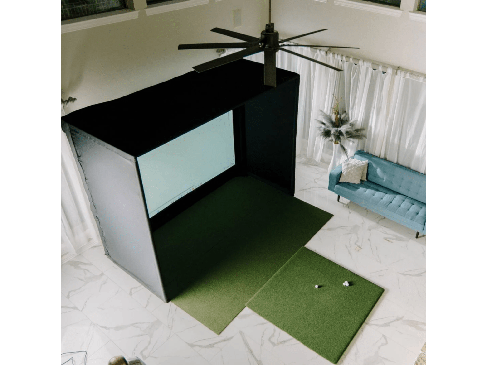 SIG10 Golf Simulator Enclosure by The Indoor Golf Shop for Home and Indoor Golf Simulators