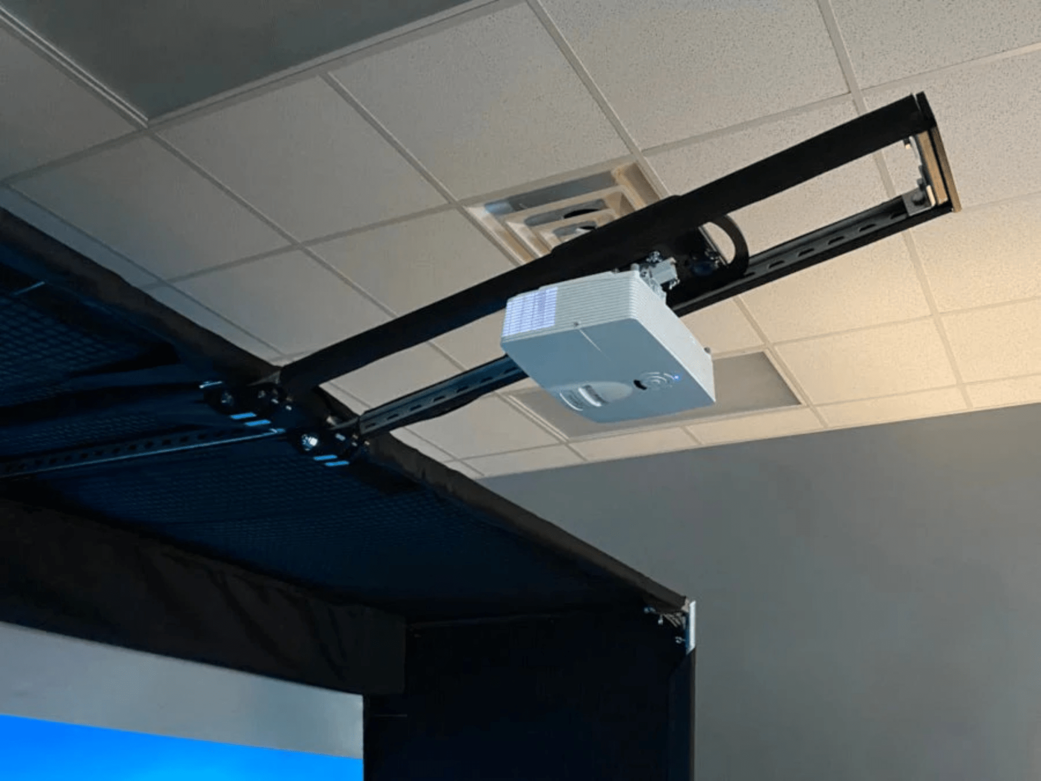 SkyRail+ Cage Attached Projector Mount by AllSportSystems for Home and Indoor Golf Simulators