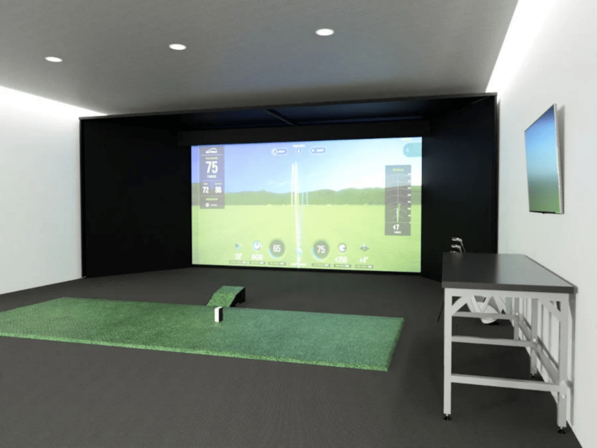 Studio Bay Wall - to - Wall Golf Simulator Bay | Commercial & Residential by AllSportSystems for Home and Indoor Golf Simulators