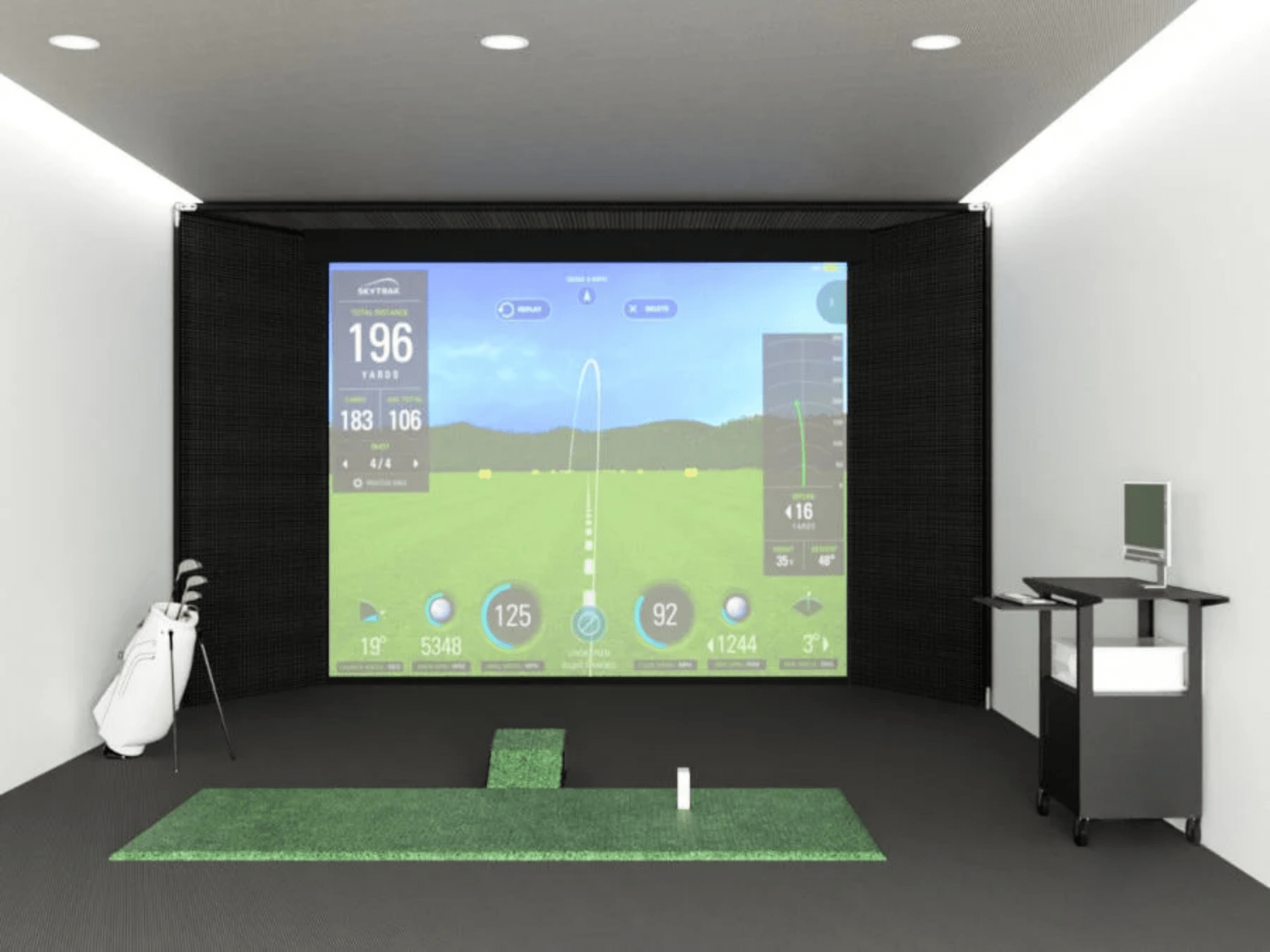 Studio Bay Wall - to - Wall Golf Simulator Bay | Commercial & Residential by AllSportSystems for Home and Indoor Golf Simulators