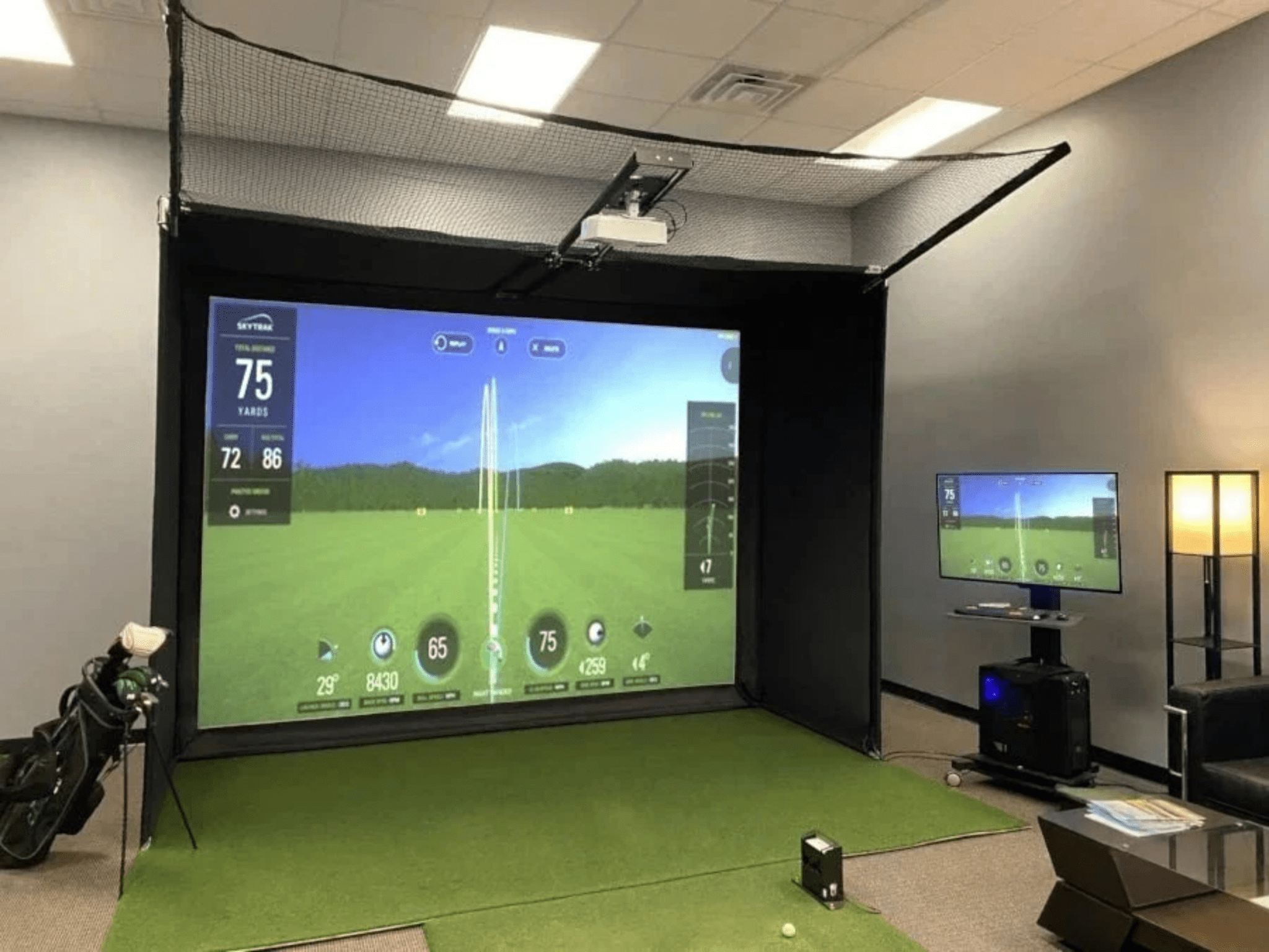 Super Bay LITE Golf Simulator Enclosure by AllSportSystems for Home and Indoor Golf Simulators