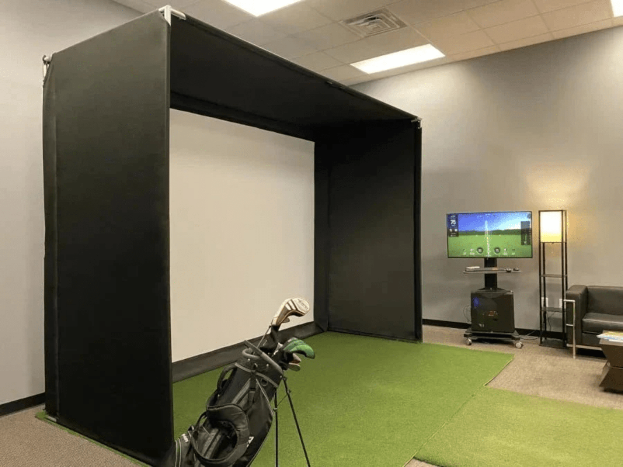 Super Bay LITE Golf Simulator Enclosure by AllSportSystems for Home and Indoor Golf Simulators