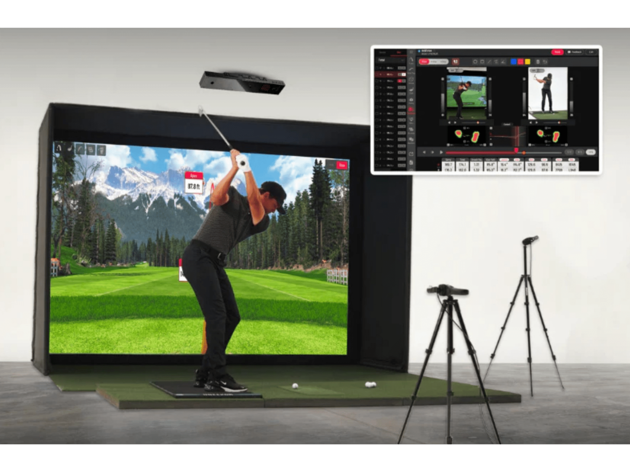 Uneekor Performance Optix Package (Swing Optix Cameras + Balance Optix Mat) by Uneekor for Home and Indoor Golf Simulators