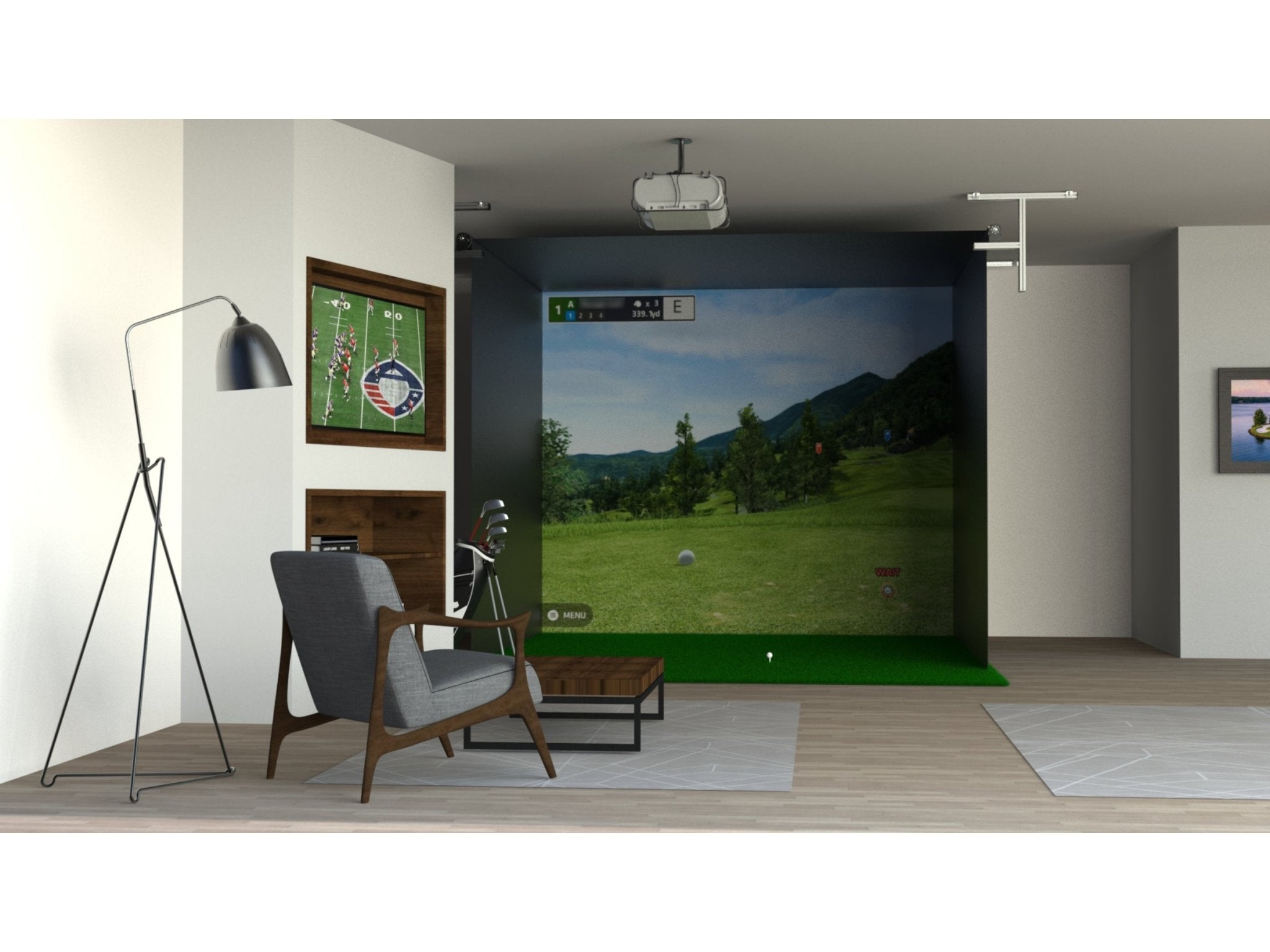 Vanish Retractable Golf Simulator Enclosure by SportScreen for Home and Indoor Golf Simulators