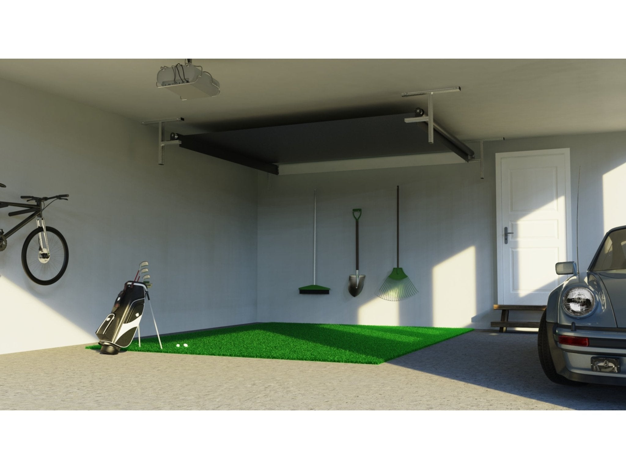 Vanish Retractable Golf Simulator Enclosure by SportScreen for Home and Indoor Golf Simulators