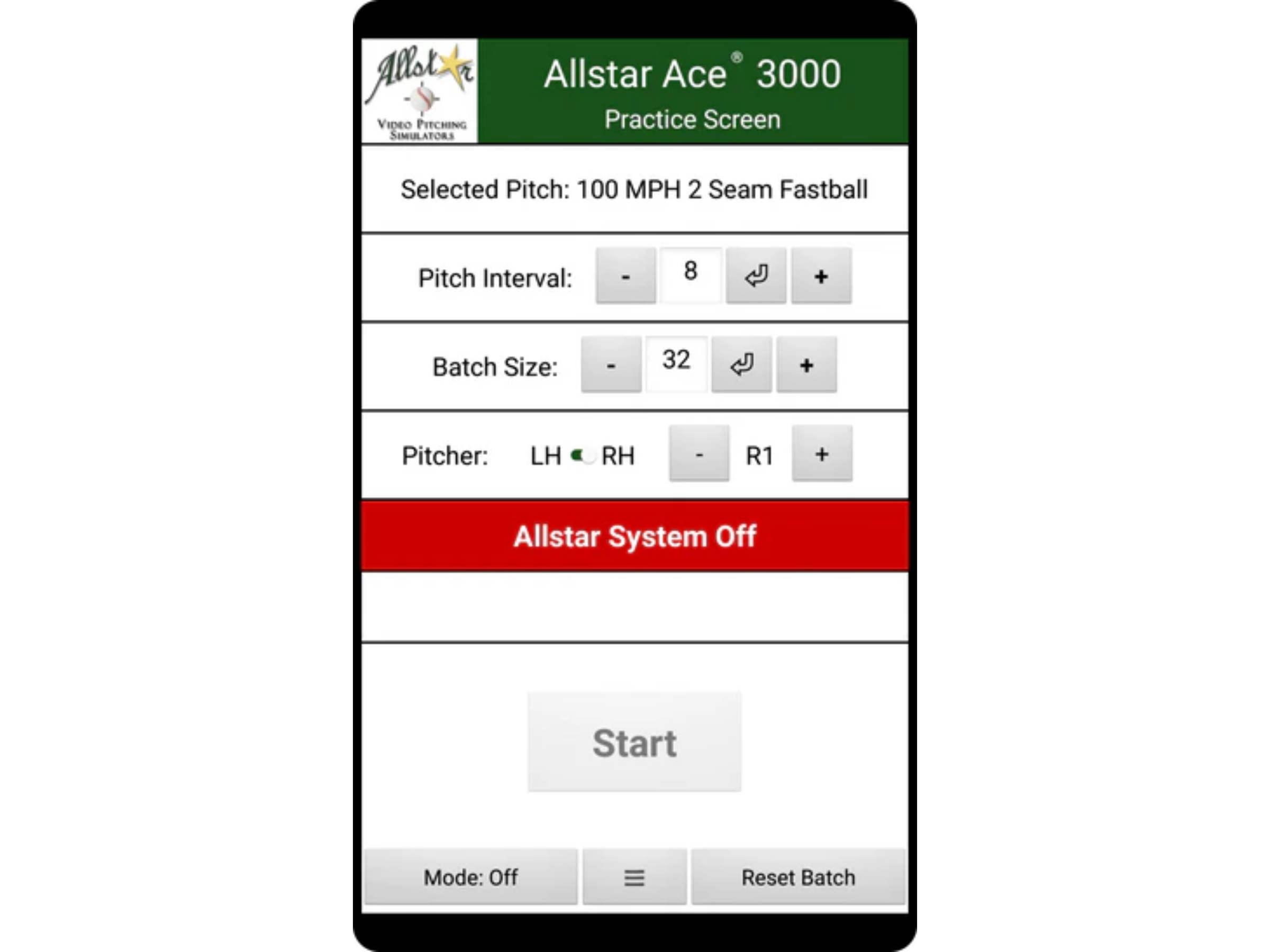 ACE 3000 Video Pitching Simulator
