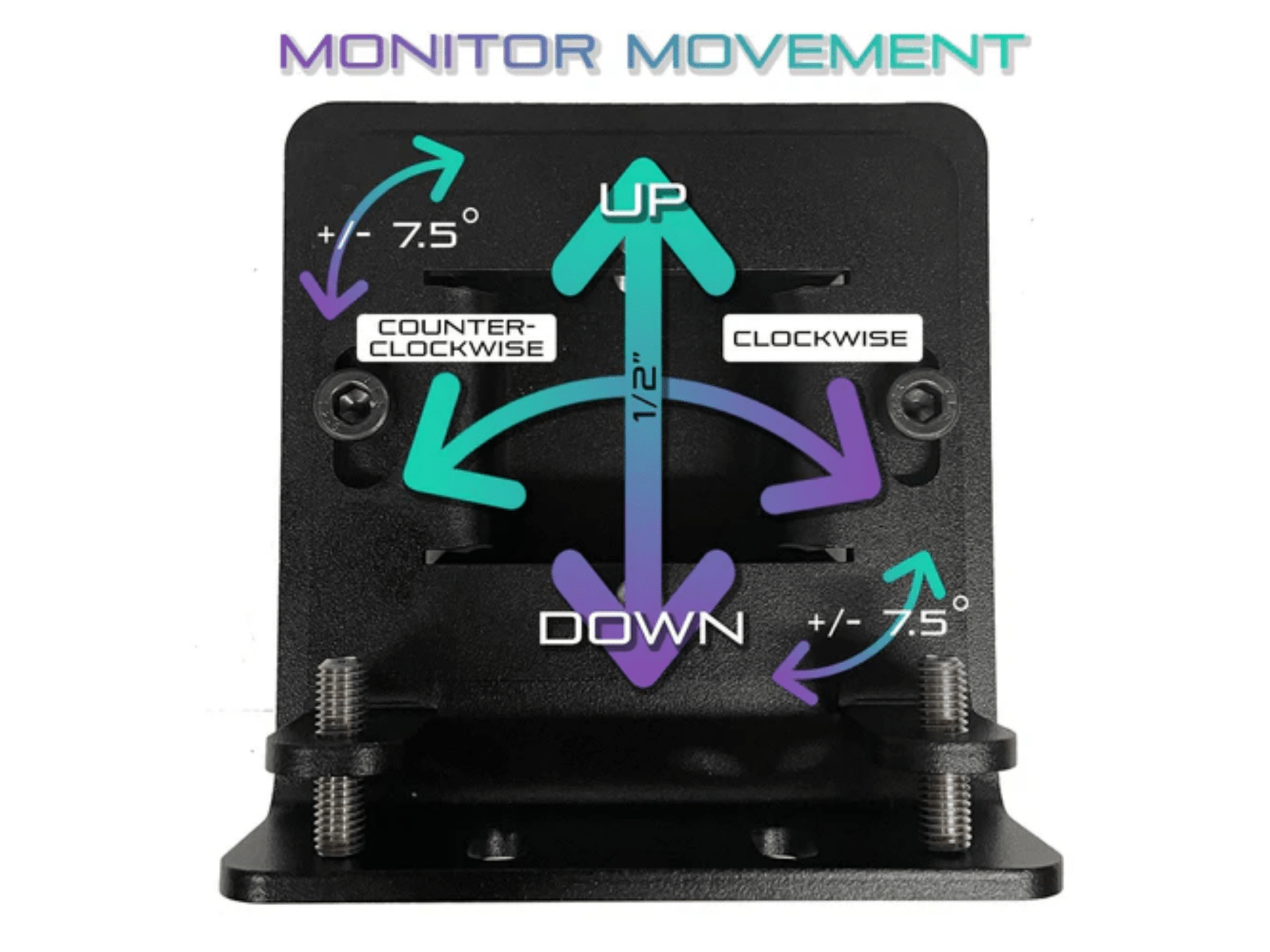 ASR VESA Monitor Adapter (Set of 3) by Advanced Sim Racing for Racing Simulators
