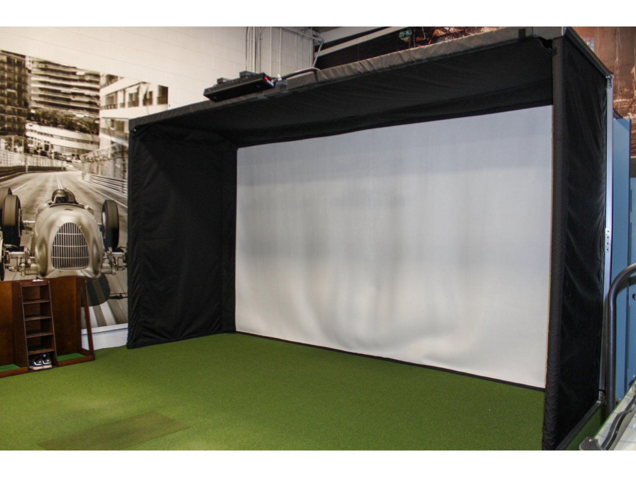 Parlour Series Golf Simulator Enclosure by SportScreen for Home and Indoor Golf Simulators