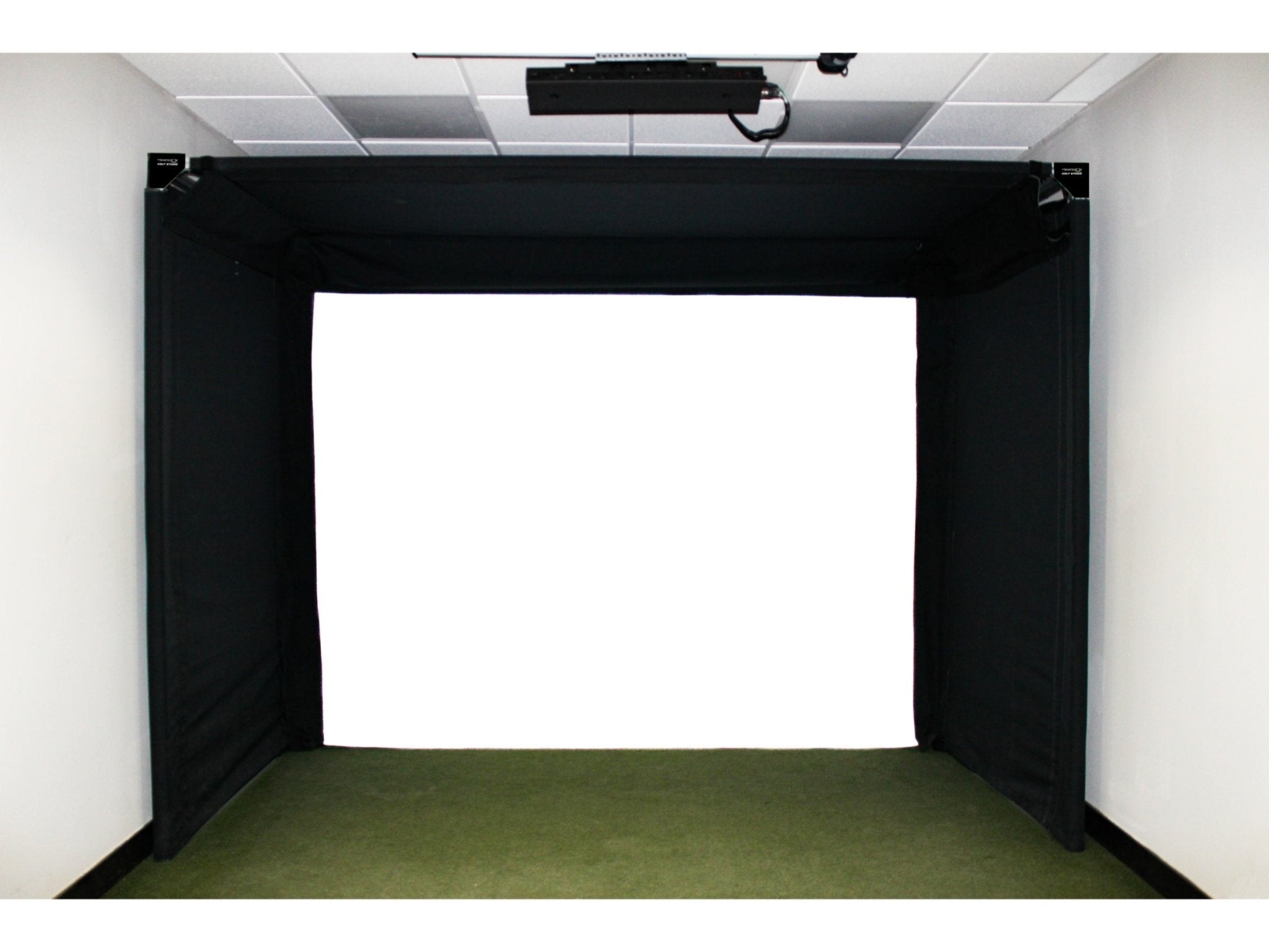 Parlour Series Golf Simulator Enclosure by SportScreen for Home and Indoor Golf Simulators