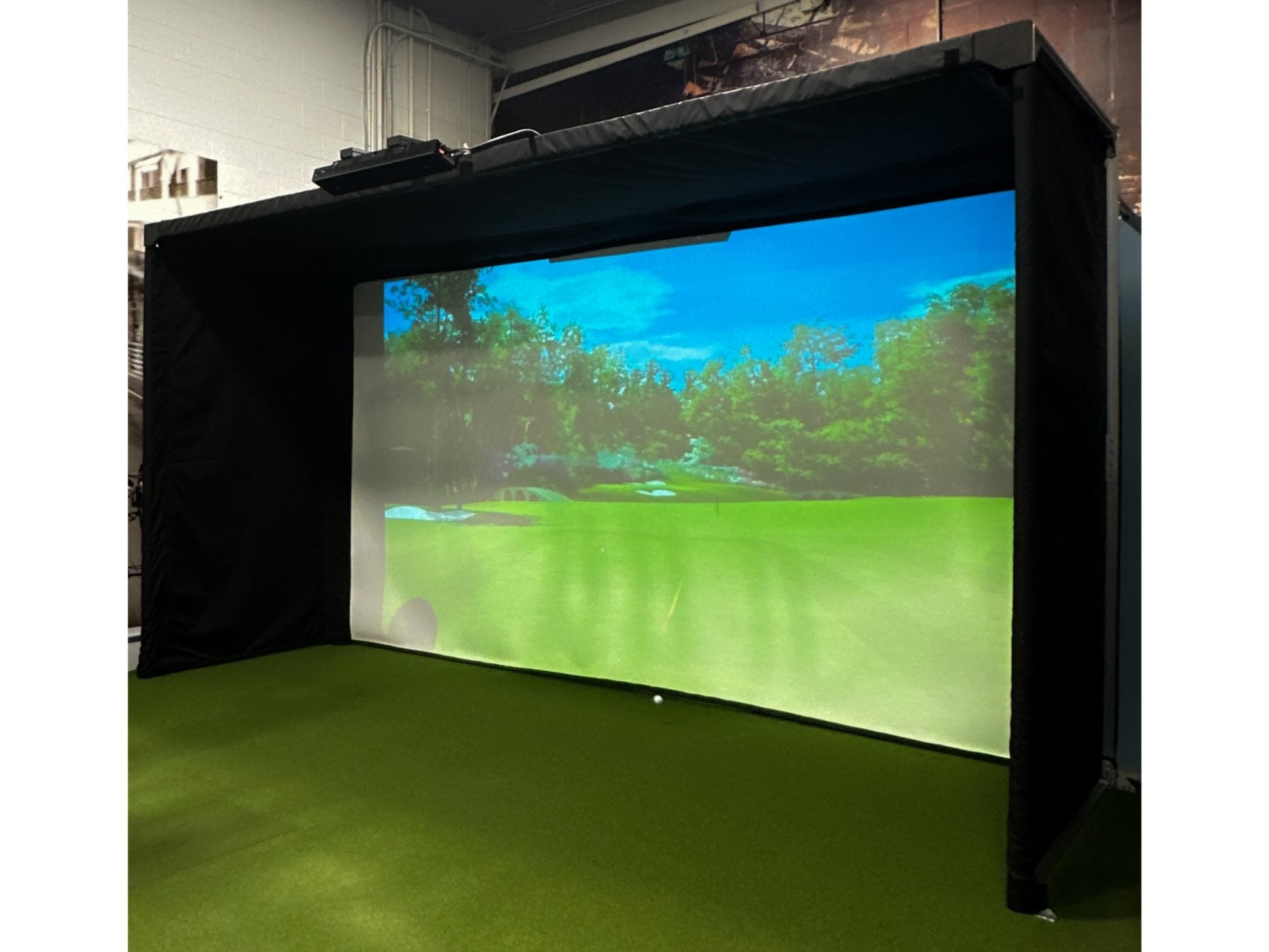 Parlour Series Golf Simulator Enclosure by SportScreen for Home and Indoor Golf Simulators