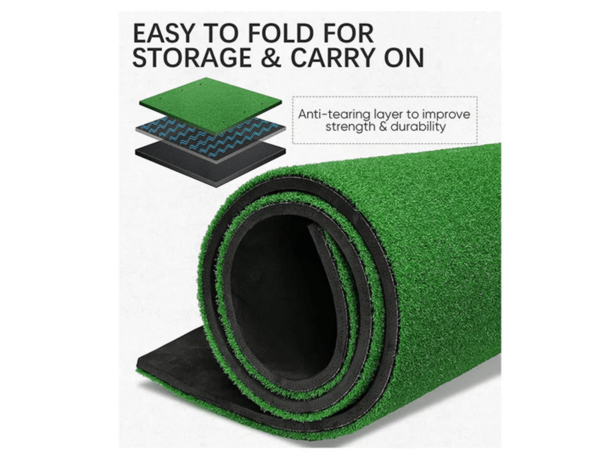 Prostrike Commercial Golf Practice Mat by Spornia for Home and Indoor Golf Simulators