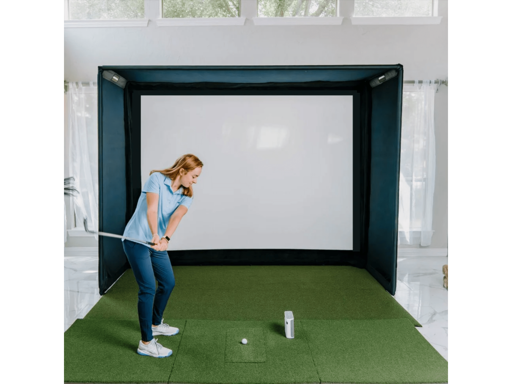 SIG10 Golf Simulator Enclosure by The Indoor Golf Shop for Home and Indoor Golf Simulators