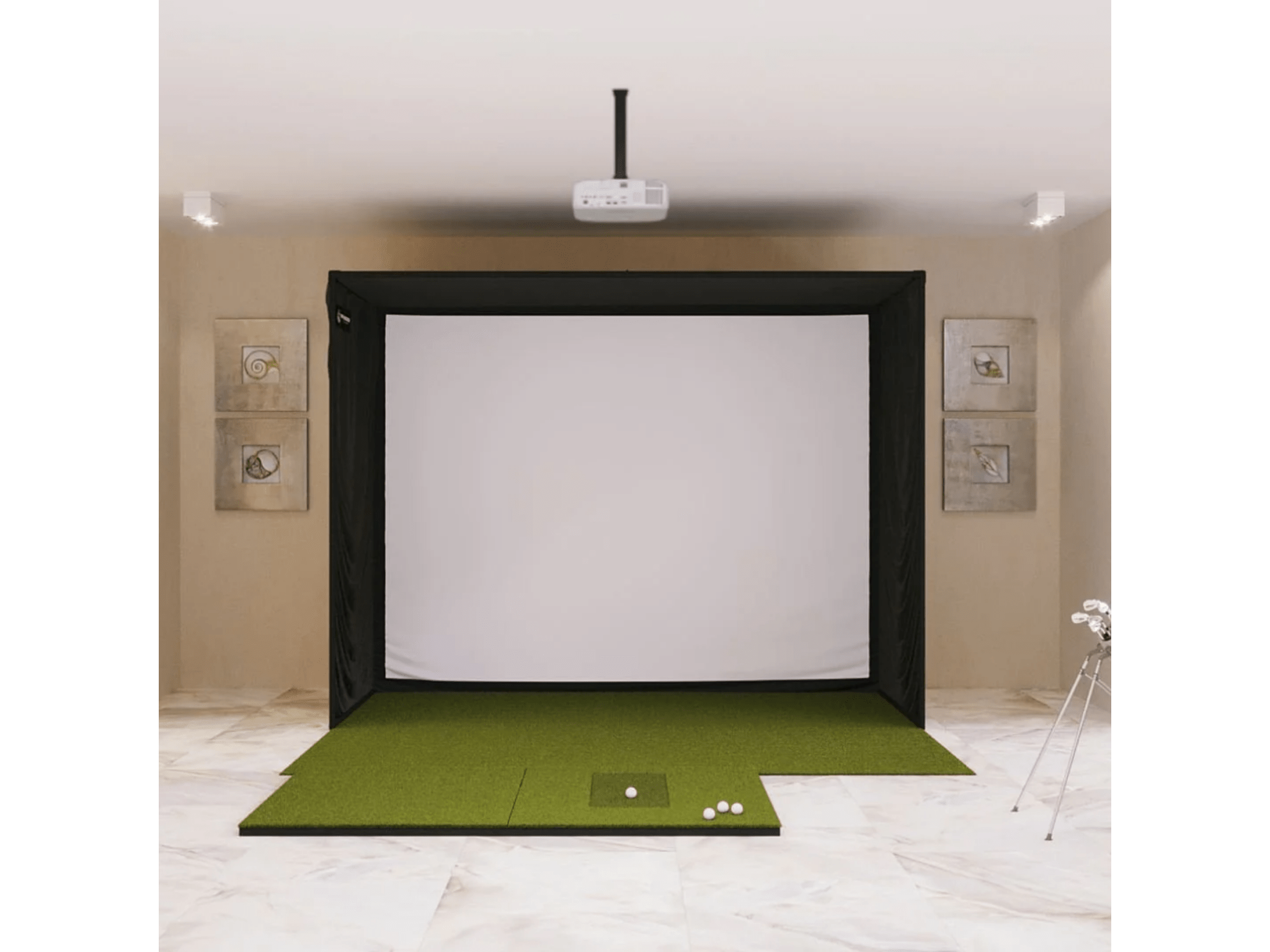 SIG10 Golf Simulator Studio Package by The Indoor Golf Shop for Home and Indoor Golf Simulators