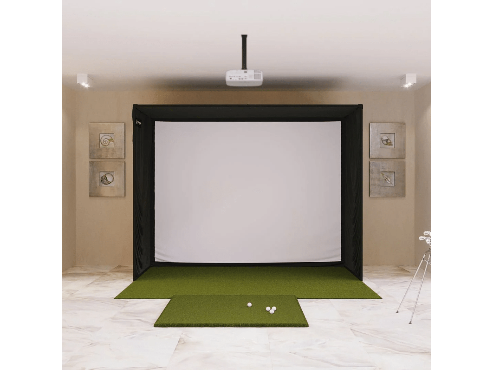 SIG10 Golf Simulator Studio Package by The Indoor Golf Shop for Home and Indoor Golf Simulators