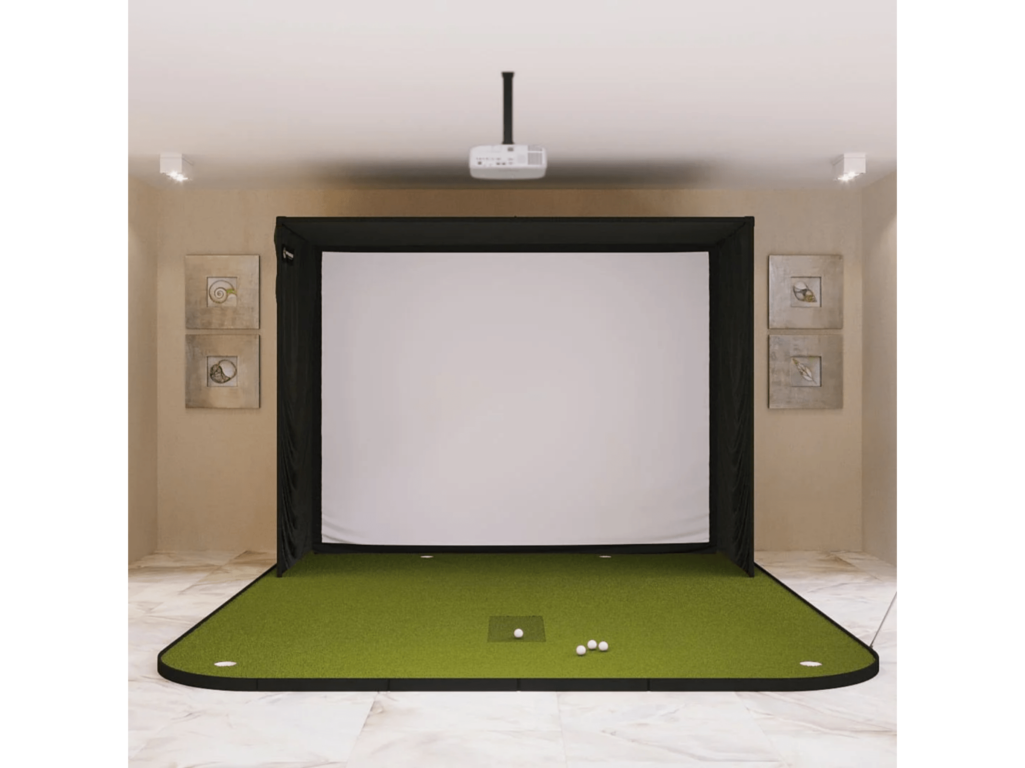 SIG10 Golf Simulator Studio Package by The Indoor Golf Shop for Home and Indoor Golf Simulators