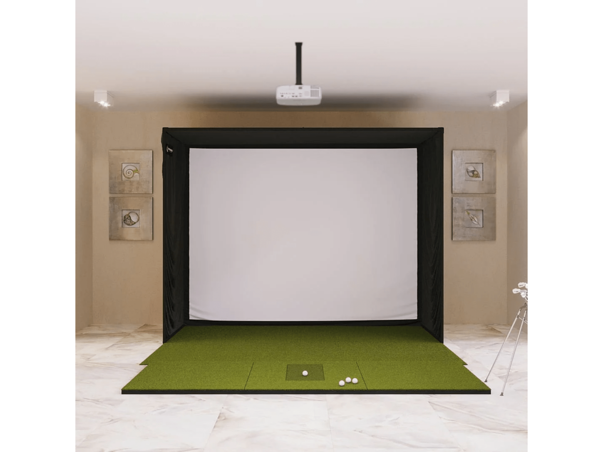 SIG10 Golf Simulator Studio Package by The Indoor Golf Shop for Home and Indoor Golf Simulators
