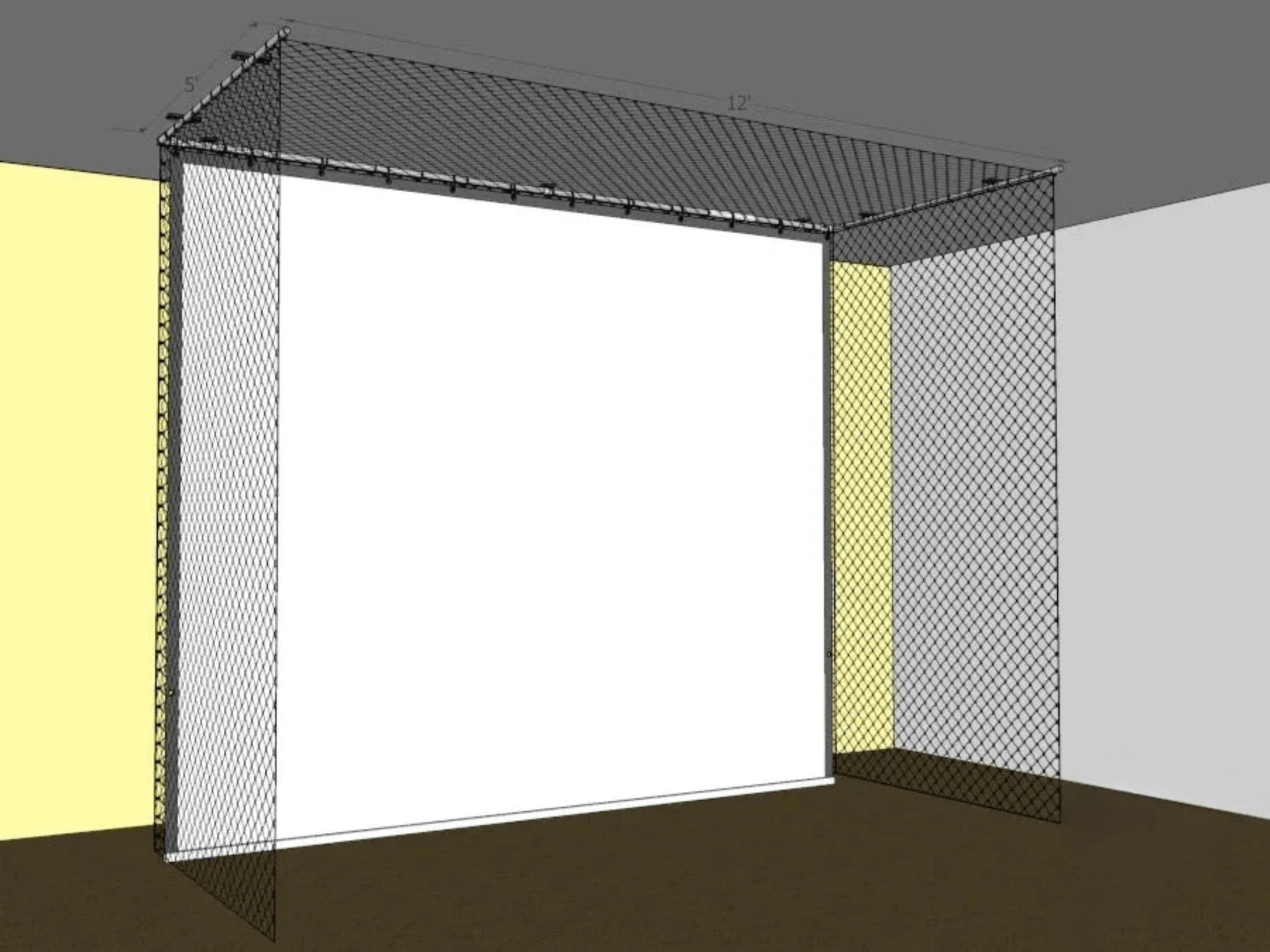 Sky Bay Hanging Golf Simulator Enclosure by AllSportSystems for Home and Indoor Golf Simulators
