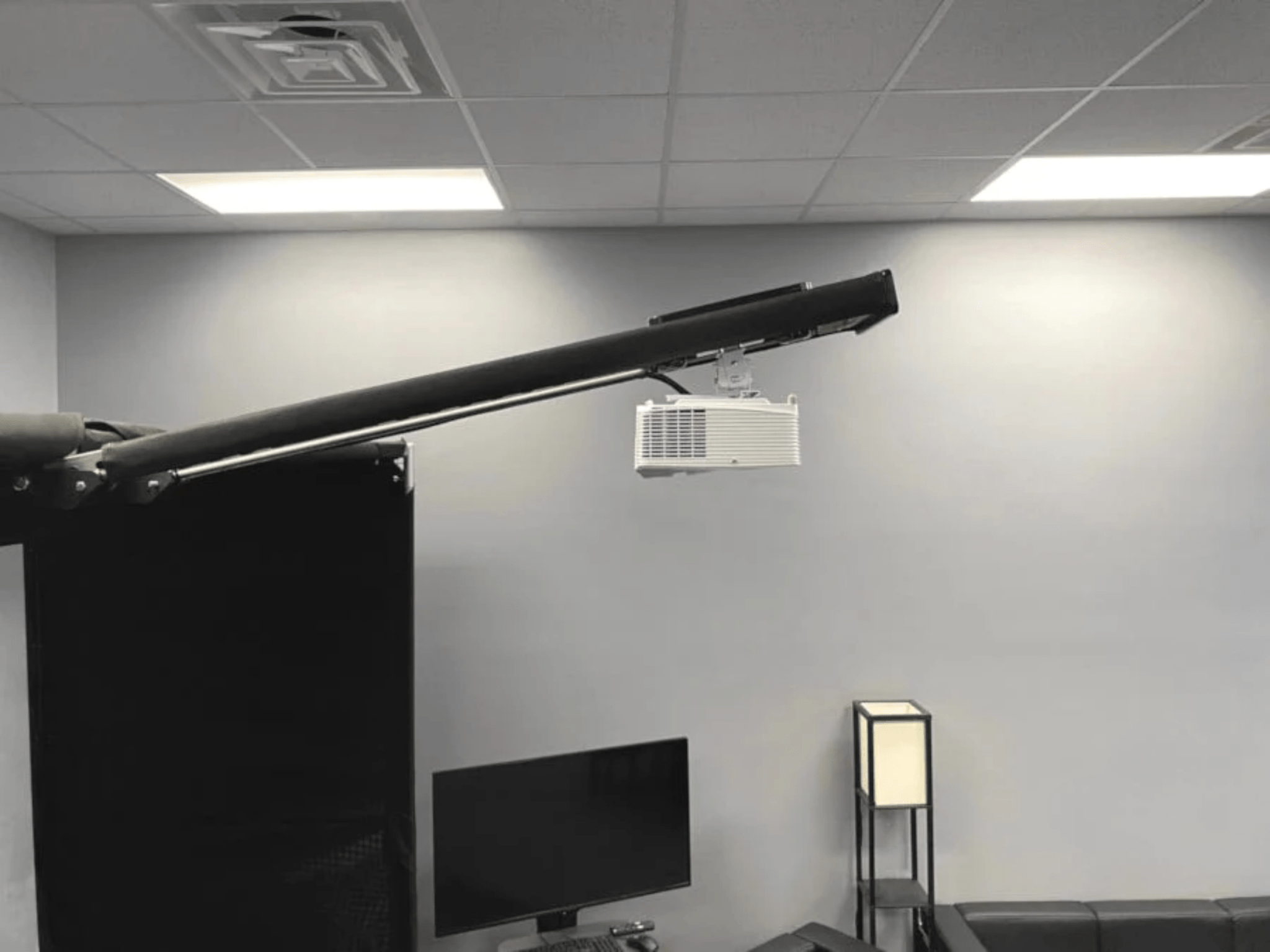 SkyRail+ Cage Attached Projector Mount by AllSportSystems for Home and Indoor Golf Simulators