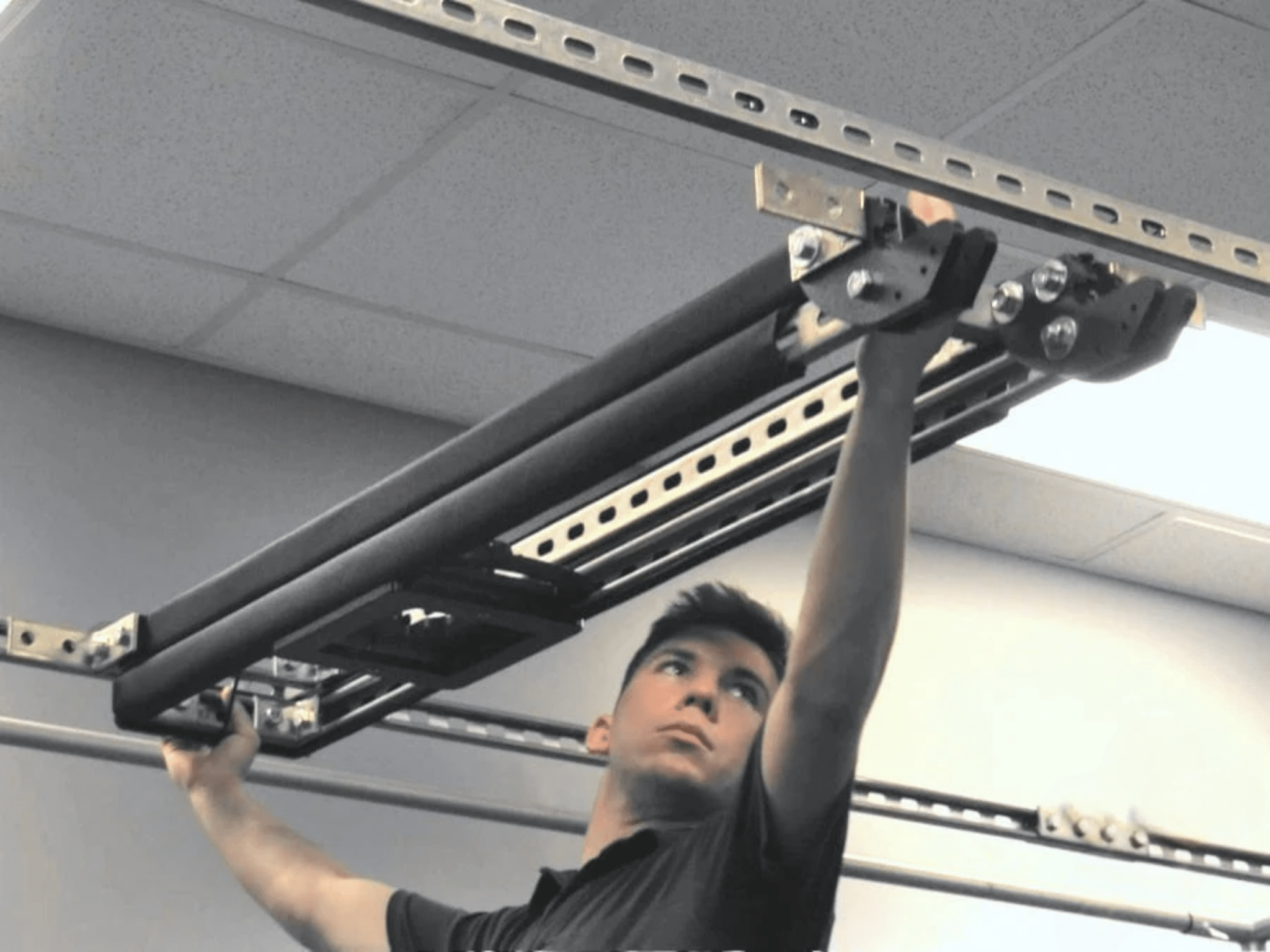 SkyRail+ Cage Attached Projector Mount by AllSportSystems for Home and Indoor Golf Simulators
