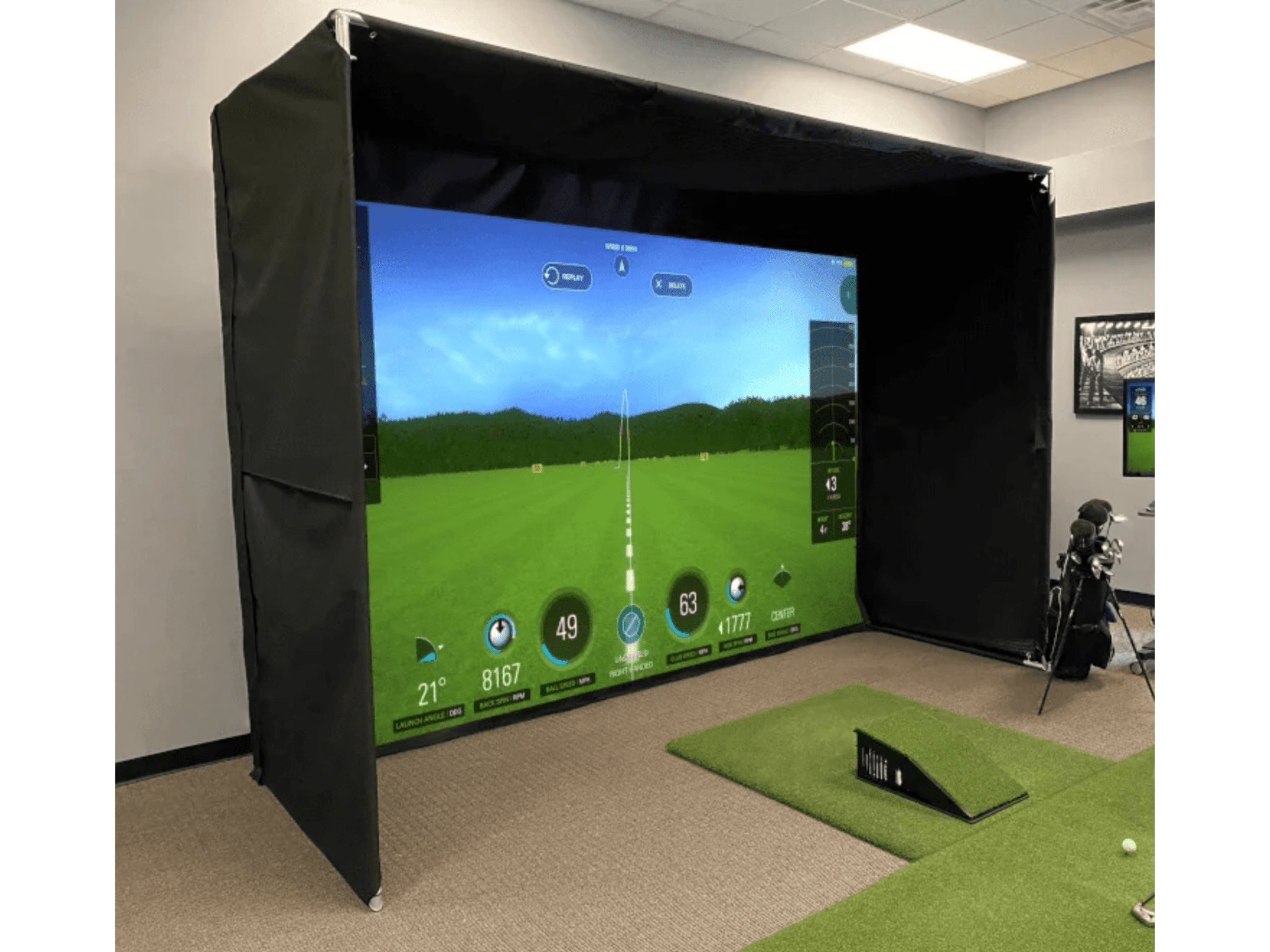 Super Bay Golf Simulator Enclosure by AllSportSystems for Home and Indoor Golf Simulators