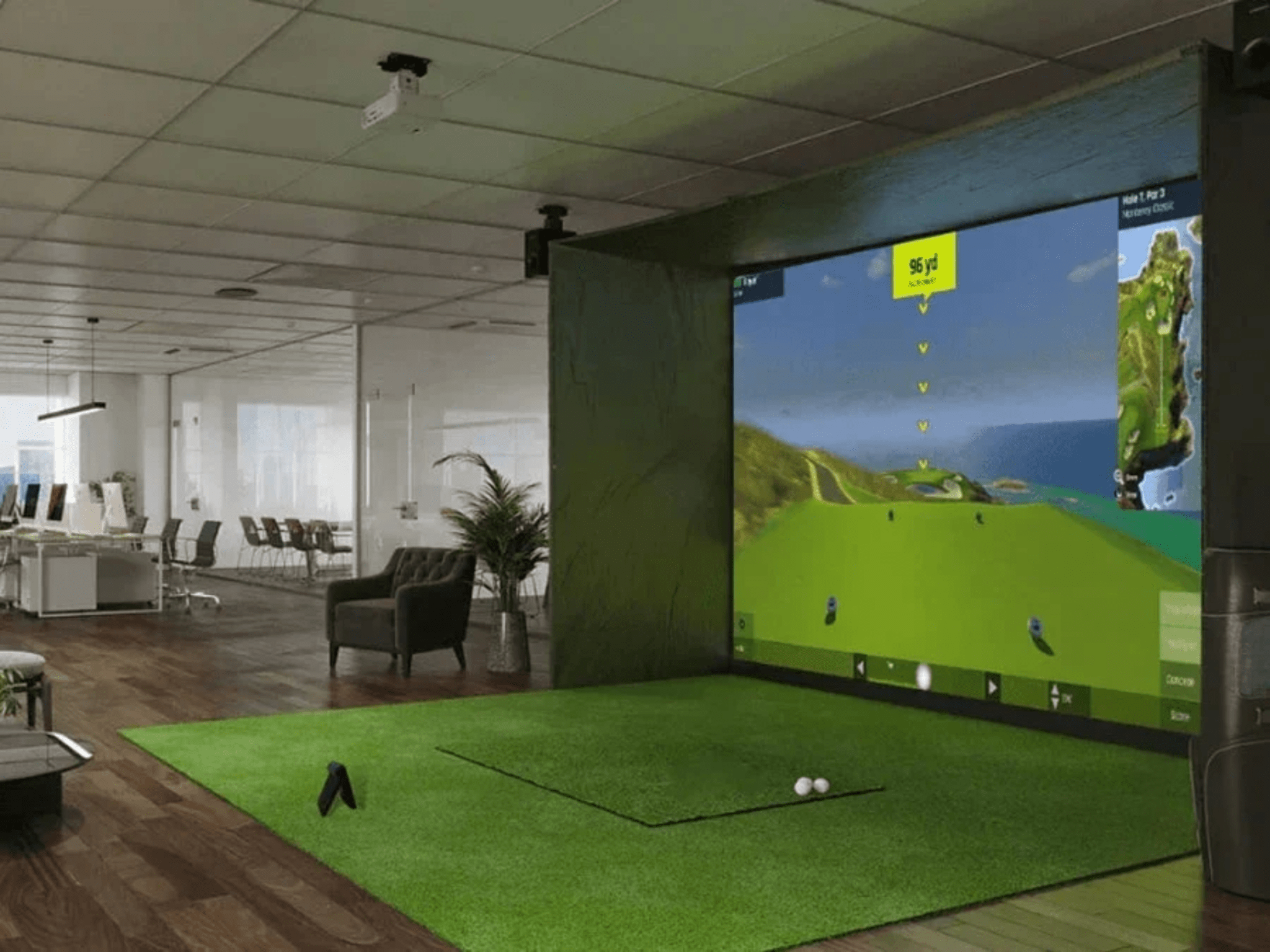 TurfRoll Premium Artificial Turf Flooring by AllSportSystems for Home and Indoor Golf Simulators