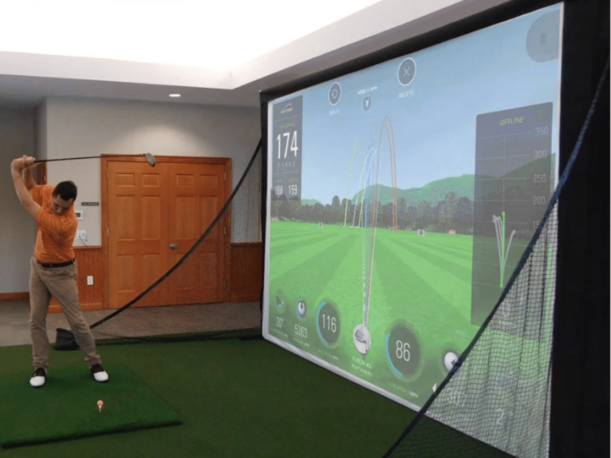 TurfRoll Premium Artificial Turf Flooring by AllSportSystems for Home and Indoor Golf Simulators